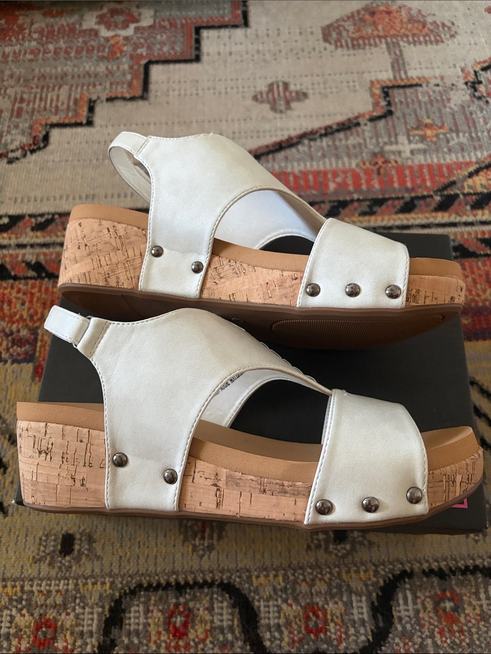 Corkys White/Off-White Slingback Comfort Sandals - Picture 3 of 7